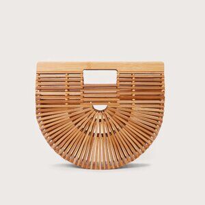 Cult Gaia Small Ark Bag – Bamboo Half-Moon Clutch